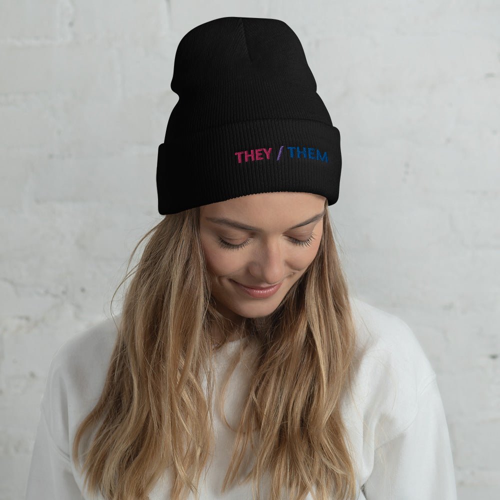 They Them Bisexual Cuffed Beanie - On Trend Shirts