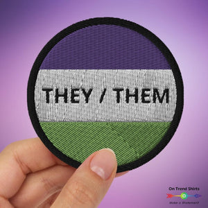 They Them Genderqueer Flag Embroidered Patch - On Trend Shirts