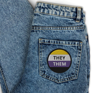 They Them Non-Binary Flag Embroidered Patch - On Trend Shirts