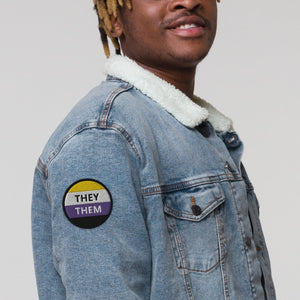 They Them Non-Binary Flag Embroidered Patch - On Trend Shirts