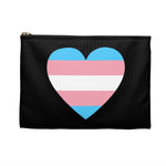Transgender Flag Heart Flat Zipper Pouch - On Trend Shirts