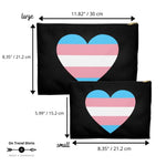 Transgender Flag Heart Flat Zipper Pouch - On Trend Shirts