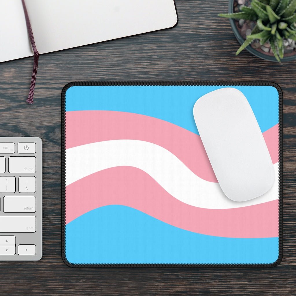 Transgender Flag Wave Gaming Mouse Pad - On Trend Shirts