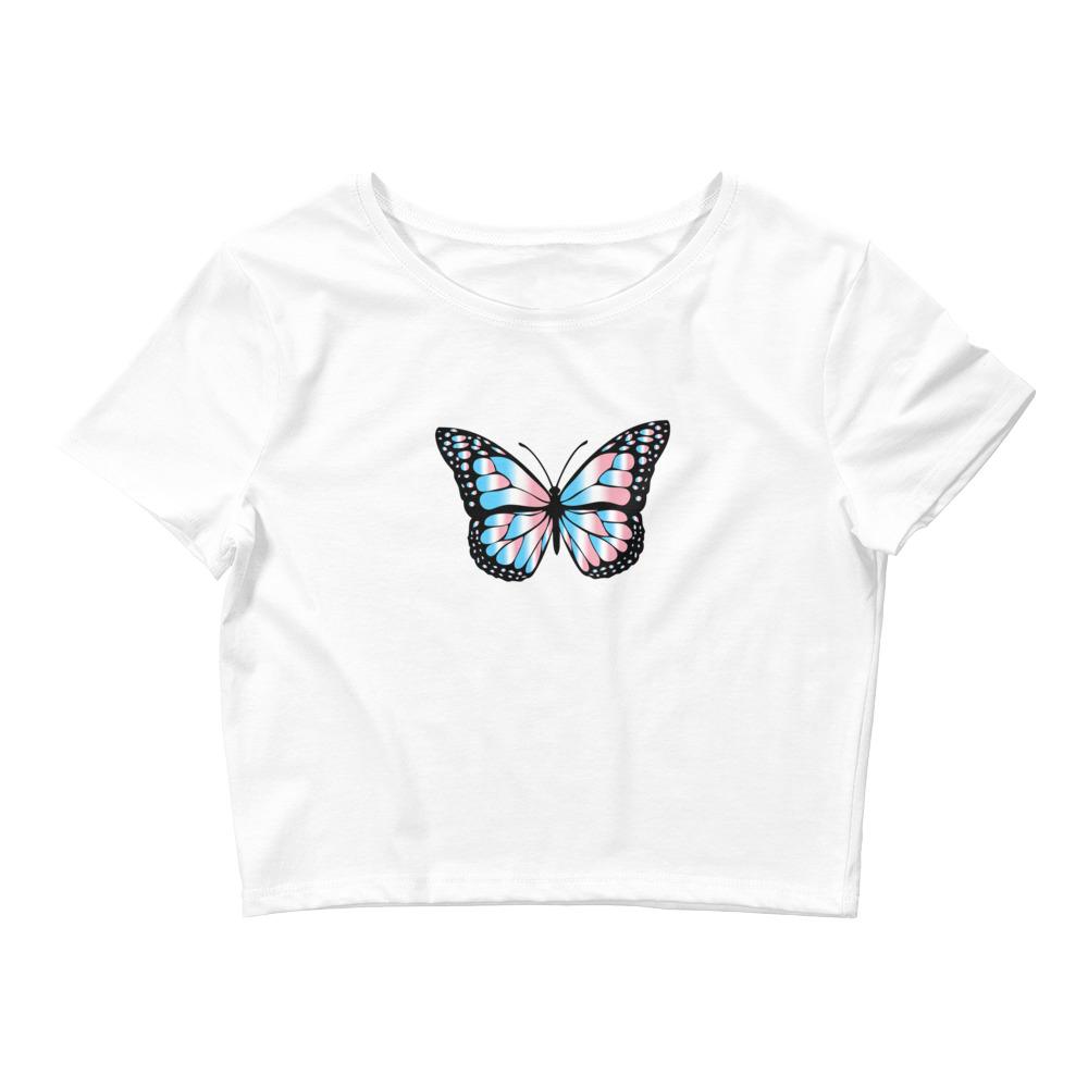 Transgender Monarch Butterfly Cropped Tee - On Trend Shirts