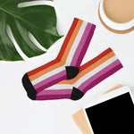 Vertical Community Lesbian Flag Socks - On Trend Shirts