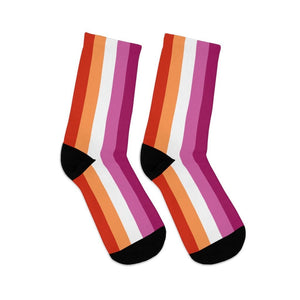Vertical Community Lesbian Flag Socks - On Trend Shirts