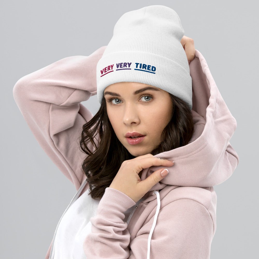 Very Very Tired Bisexual Cuffed Beanie - On Trend Shirts
