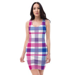 White Plaid Bisexual Fitted Dress - On Trend Shirts