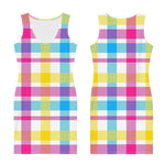 White Plaid Pansexual Fitted Dress - On Trend Shirts